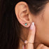 Chocolat | Argent sterling .925 | Mini Boucles D'Oreilles Sirène En Verre